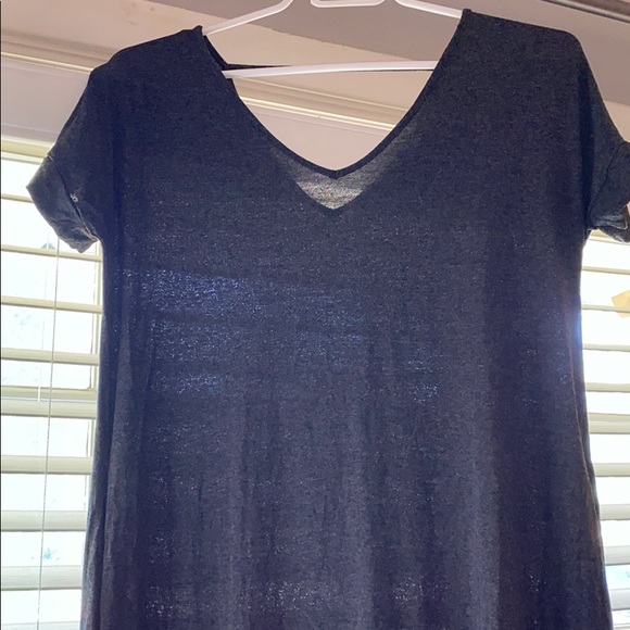 Lightweight grey maxi dress with pockets and slits - Picture 2 of 5